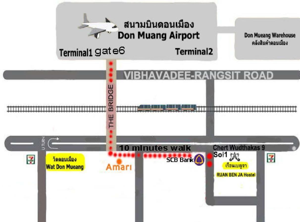 Ruan Ben Ja Don Mueang,Bangkok Hostel Exterior photo